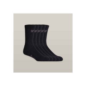 Hard Yakka Crew Five Pack Worksock - Black