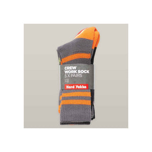 Hard Yakka Crew Five Pack Worksock - Multi