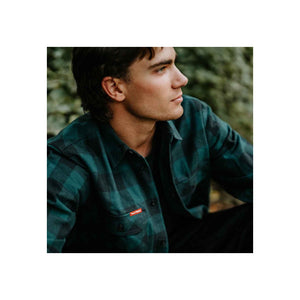 Hard Yakka Long Sleeve Check Flannel Shirt - Green