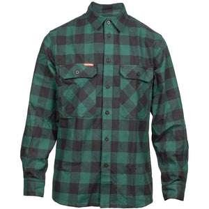 Hard Yakka Long Sleeve Check Flannel Shirt - Green
