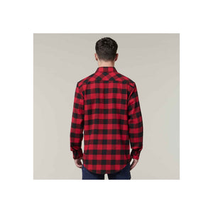 Hard Yakka Long Sleeve Check Flannel Shirt - Red