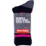 Hard Yakka Women's Crew 3 Pack Work Sock - Multicoloured