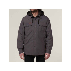 Hard Yakka Quilted Solid Shacket - Charcoal