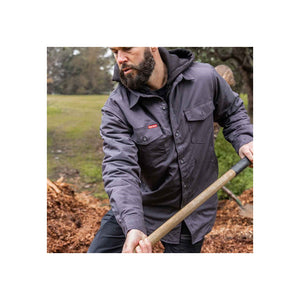 Hard Yakka Quilted Solid Shacket - Charcoal