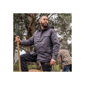 Hard Yakka Quilted Solid Shacket - Charcoal