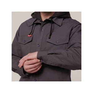 Hard Yakka Quilted Solid Shacket - Charcoal
