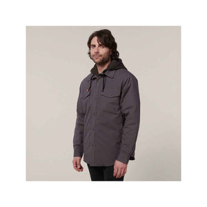 Hard Yakka Quilted Solid Shacket - Charcoal