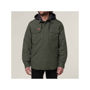 Hard Yakka Quilted Solid Shacket - Military Green