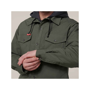 Hard Yakka Quilted Solid Shacket - Military Green