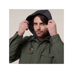 Hard Yakka Quilted Solid Shacket - Military Green