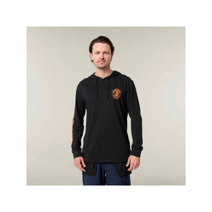 Hard Yakka Hooded Long Sleeve Tee - Black