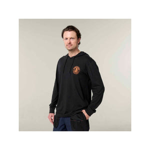 Hard Yakka Hooded Long Sleeve Tee - Black