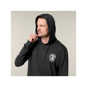Hard Yakka Hooded Long Sleeve Tee - Charcoal