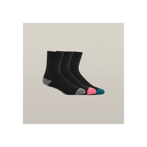 Hard Yakka Women's Core Bamboo Rich Padded Crew Sock - 3 Pack - Multicoloured