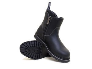 Bareback Quebec Waterproof Zip Up Ankle Boots - Black