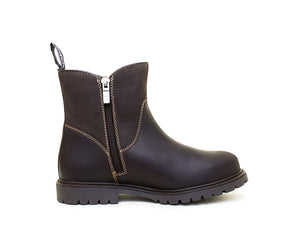 Bareback Quebec Waterproof Zip Up Ankle Boots - Brown