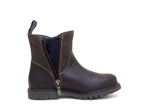 Bareback Quebec Waterproof Zip Up Ankle Boots - Brown