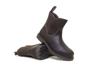 Bareback Quebec Waterproof Zip Up Ankle Boots - Brown