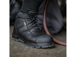 REDBACK BOOTS | BLACK COBAR LACE/ZIP UP SAFETY BOOTS (USCBZS)