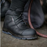 REDBACK BOOTS | BLACK COBAR LACE/ZIP UP SAFETY BOOTS (USCBZS)