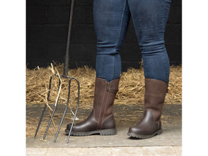 Bareback Quebec Waterproof Zip Up Mid Calf Boots - Brown