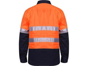 Ritemate Cotton Closed Front Long Sleeved Work Shirt with 3M tape (Non ISO 20471) - RM107VCFR