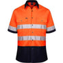 Ritemate Cotton Open Front Short Sleeved Work Shirt with 3M Tape (Non ISO 20471) - RM107V2RS